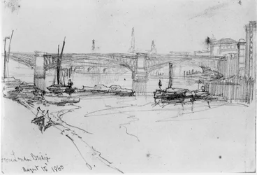 Skizze der London Bridge, 1860